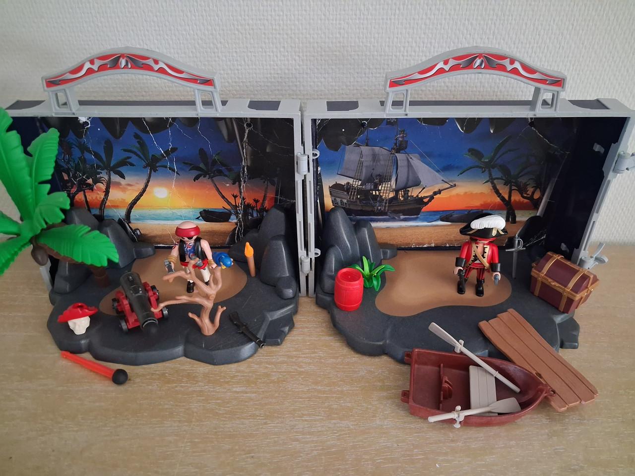 Playmobil piratenkoffer met piraten, kanon, roeiboot set 5347