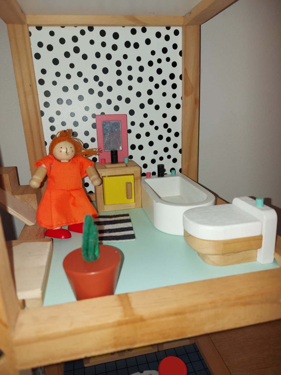 Z.g.a.n. houten HEMA poppenhuis incl. interieur en poppetjes