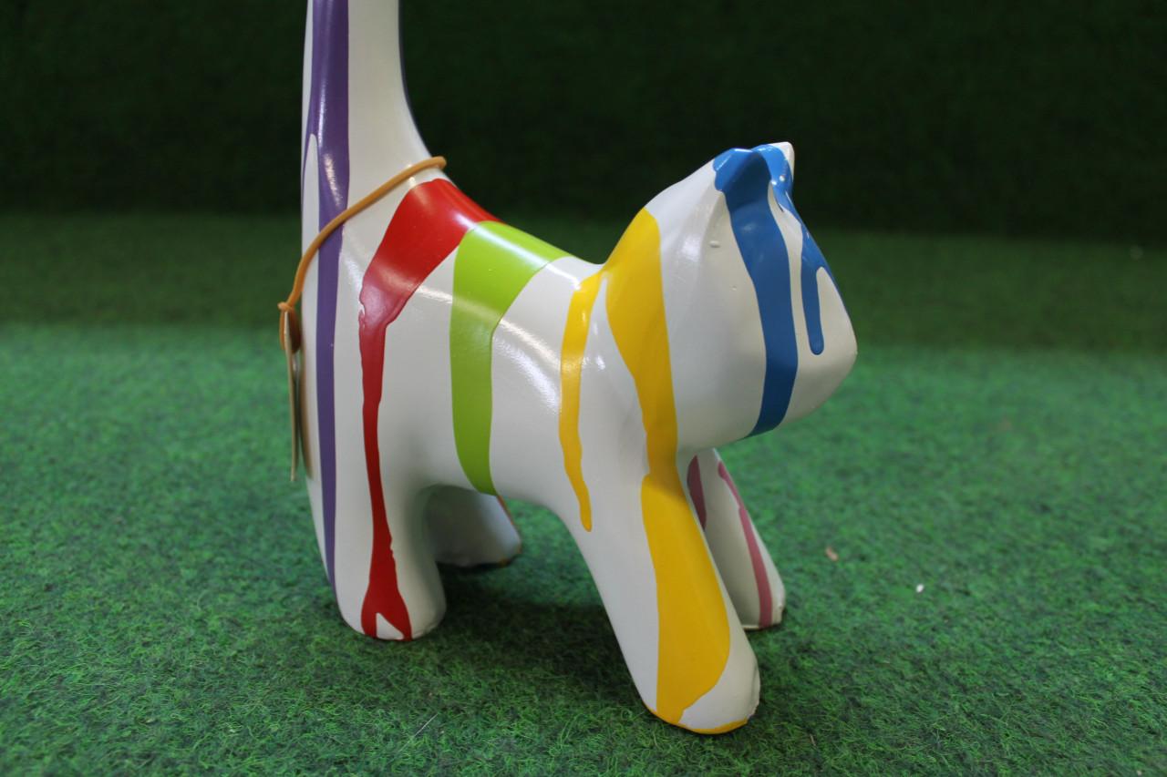 Poes wit met druppels klein 34cm groot