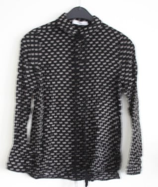 Zwarte blouse met witte rodjes maat s