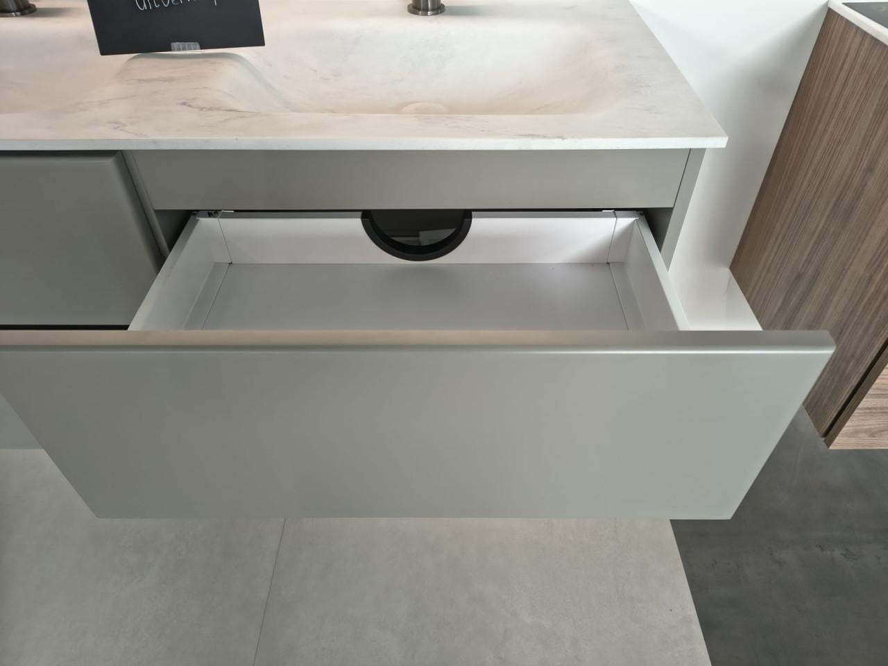 Showmodel badkamermeubel Mondiaz Vica DLux 120 cm Smoke Opalo, nu voor