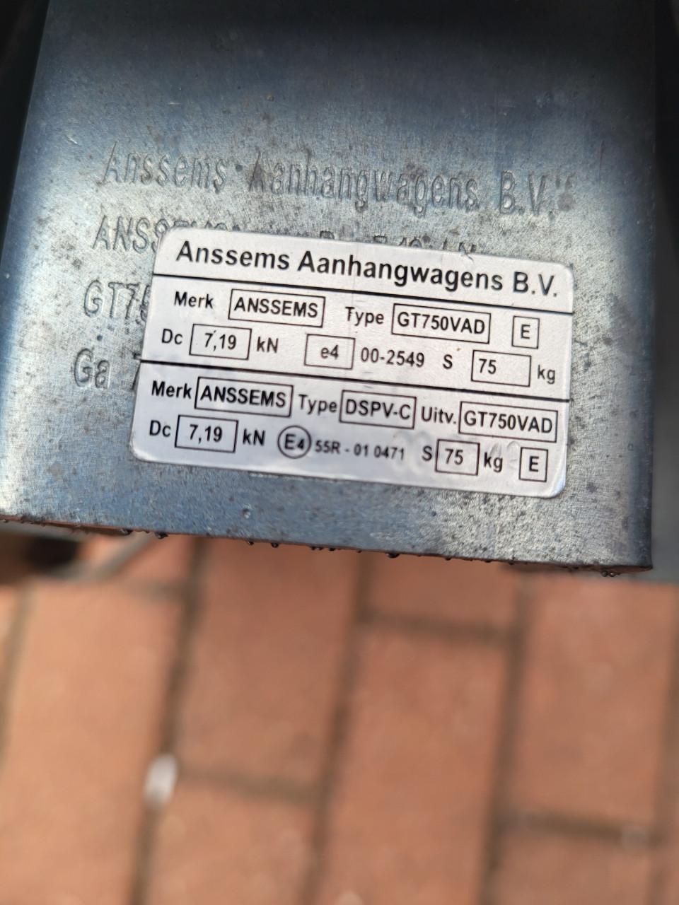 Anssems GT750 HT bagagewagen kar 750 kg zeer nette staat