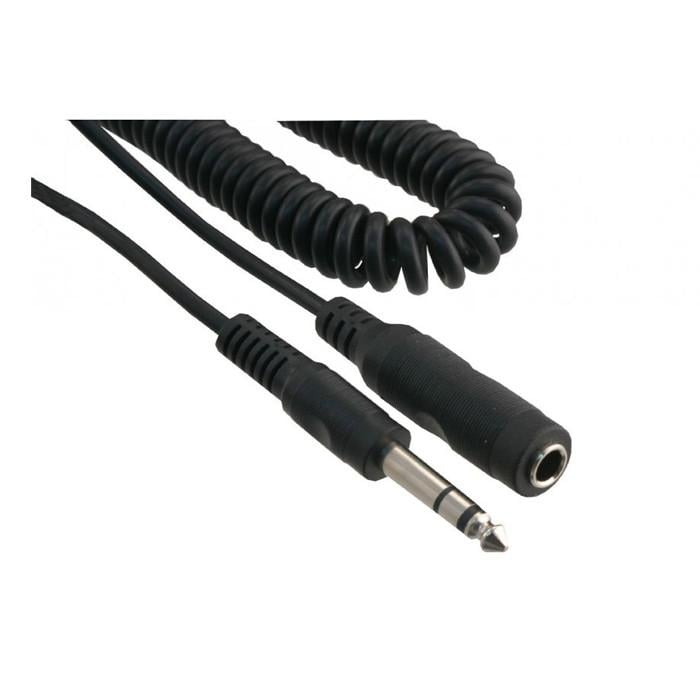 Krulverlengsnoer voor koptelefoon met verloop om zowel 6,5 mm als 2,5 mm