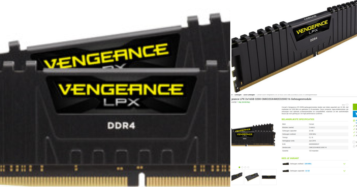 Corsair Vengeance LPX 32GB (2x16GB) DDR4 RAM 3200MHz