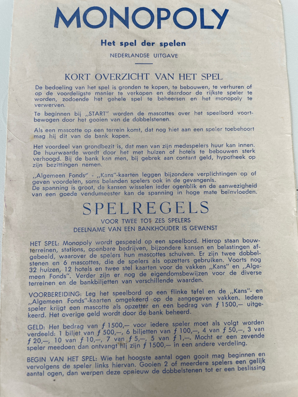 Monopolyspel jaren zestig
