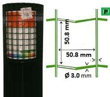 Rol groen geplastificeerd draadgaas, 100cm hoog <<