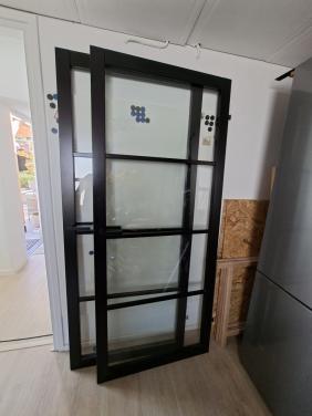Binnendeur zwart industrieel look, 1 stuks, rechtsdraaiend