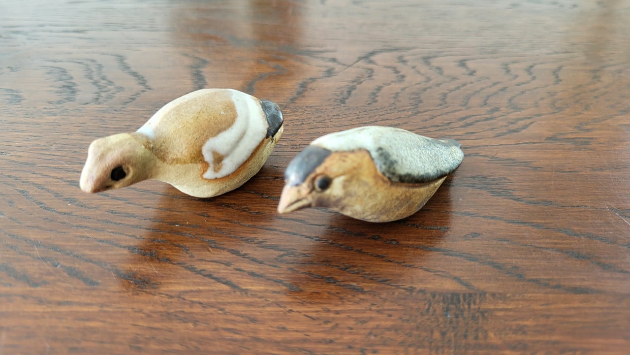 Set vintage vogelbeeldjes Tremar Pottery UK