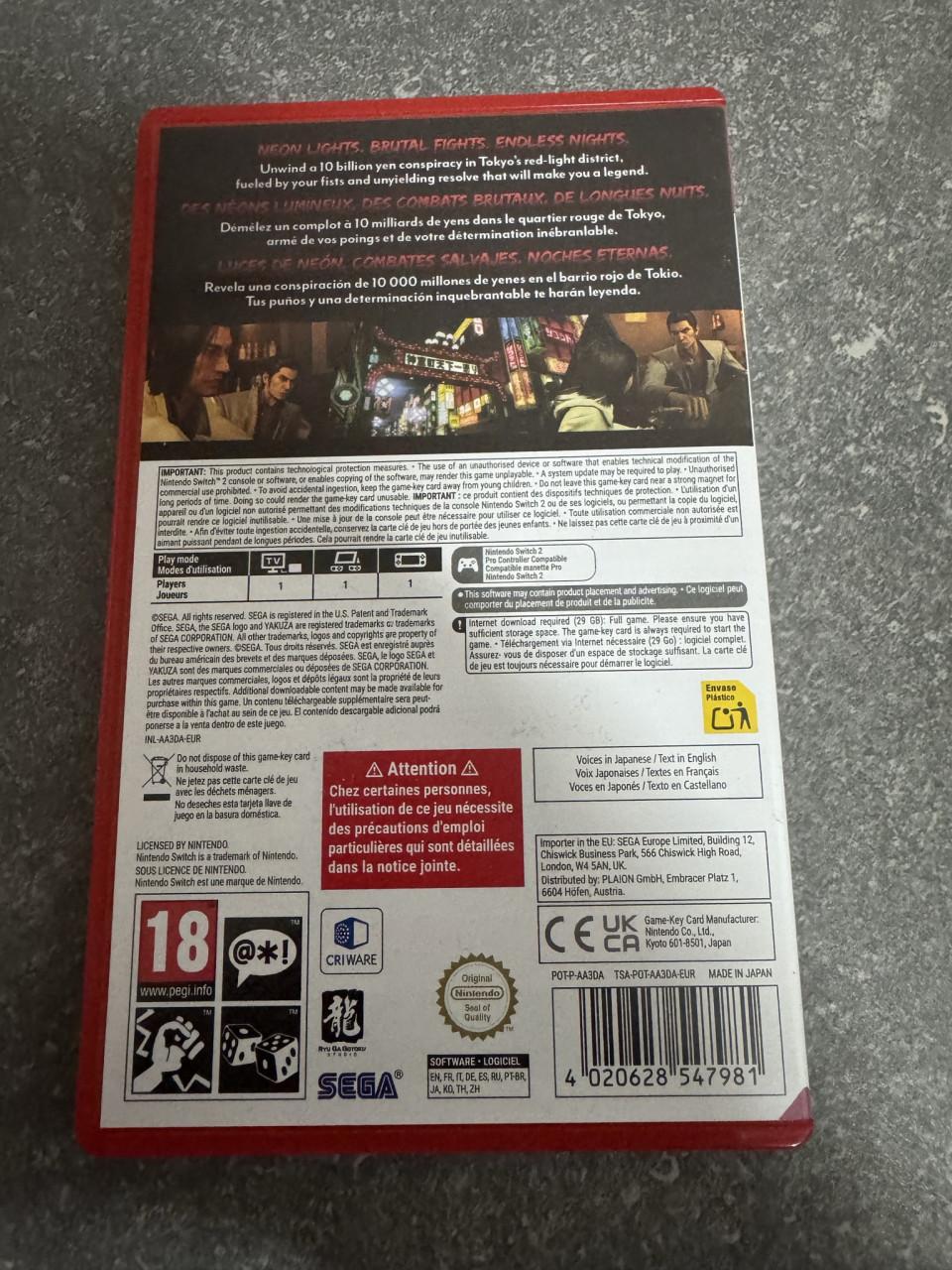 Yakuza Kiwami - Nintendo Switch 2