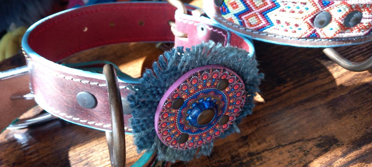 IBIZA LEREN BOHO HONDEN HALSBAND