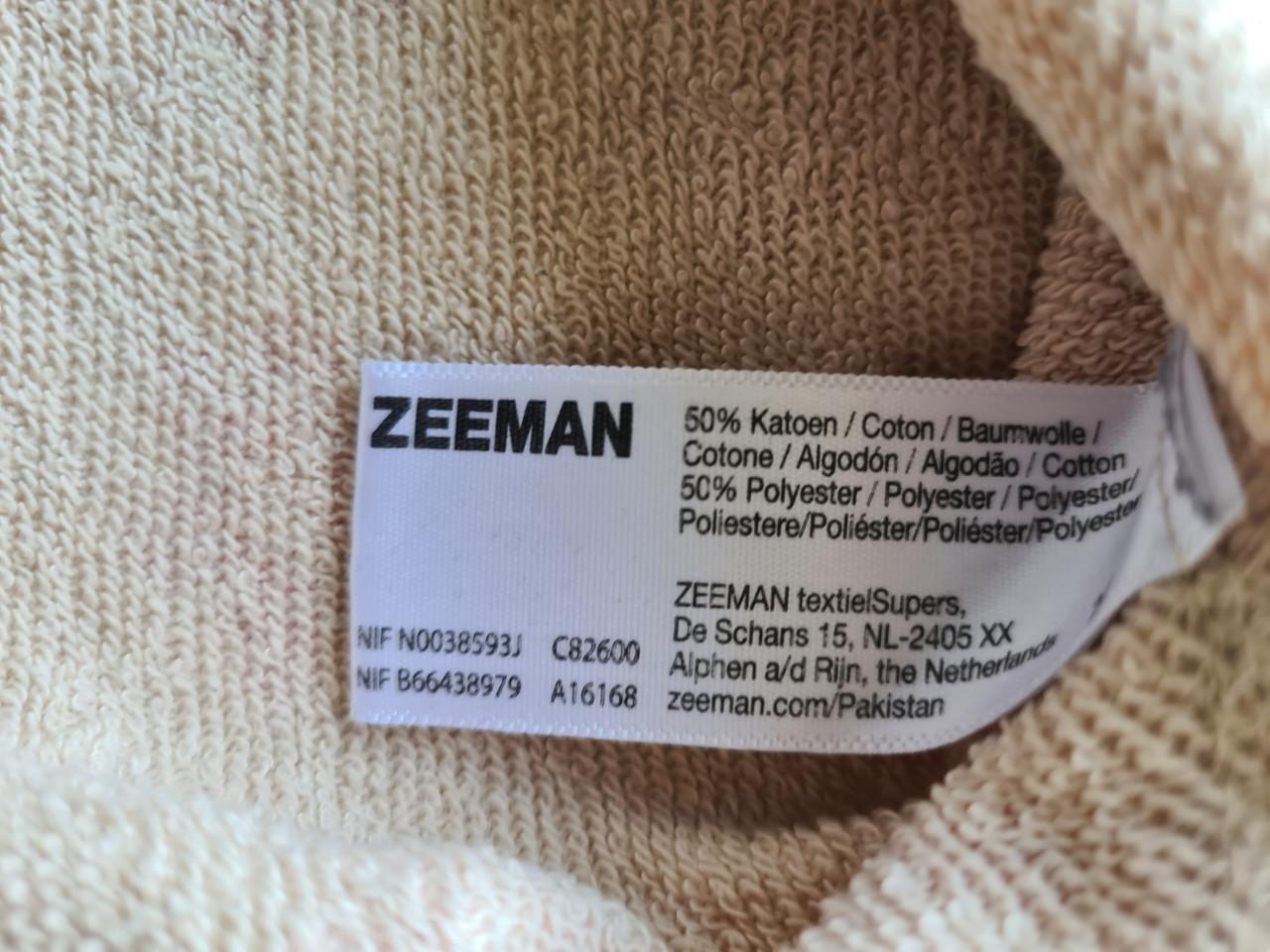Beige met roze bloemen jurk van Zeeman  - Maat 122-128