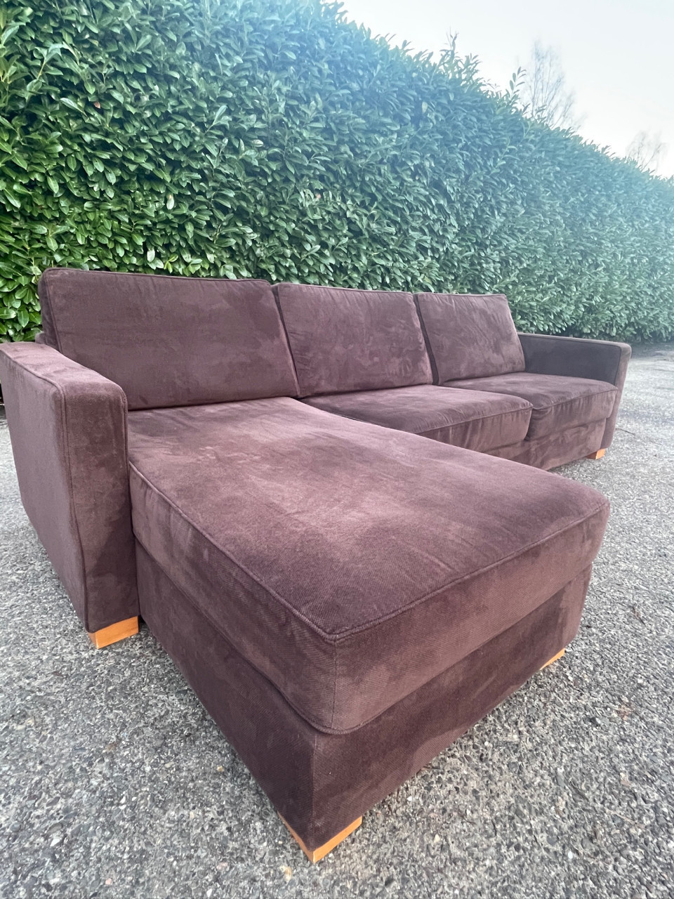 GRATIS LEVERING HEEL NL Bruin Montel Stoffen Hoekbank