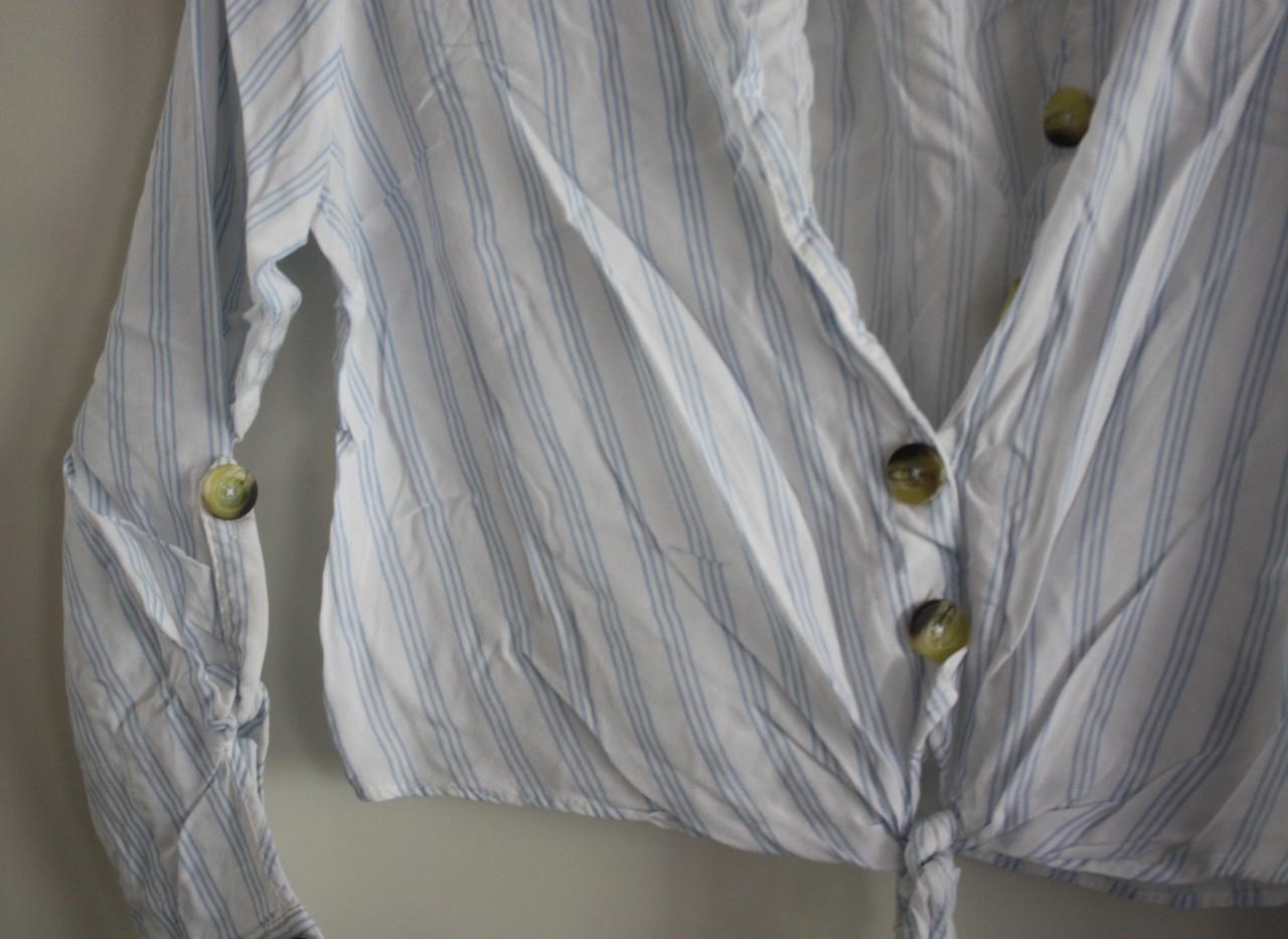 Blouse wit met blauwe streep maat 38