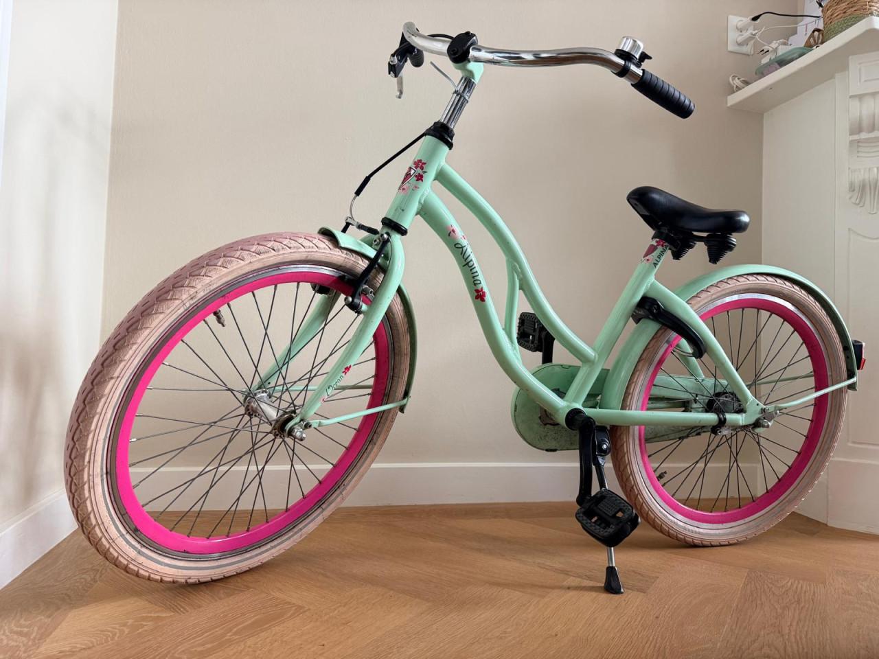 Alpina Ocean 22 inch kinderfiets mintgroen/roze