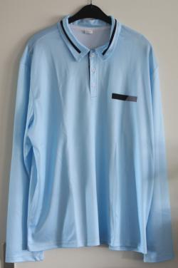 Blauwe polo maat met lange mouwen maat xxl