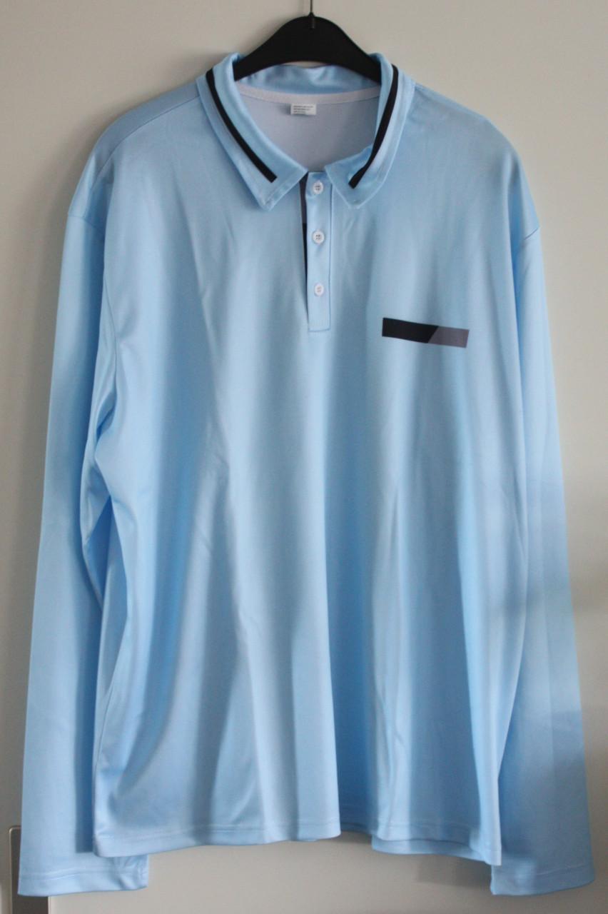 Blauwe polo maat met lange mouwen maat xxl