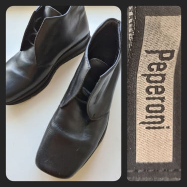 Peperoni zwarte leren heren veterschoenen  Maat 42