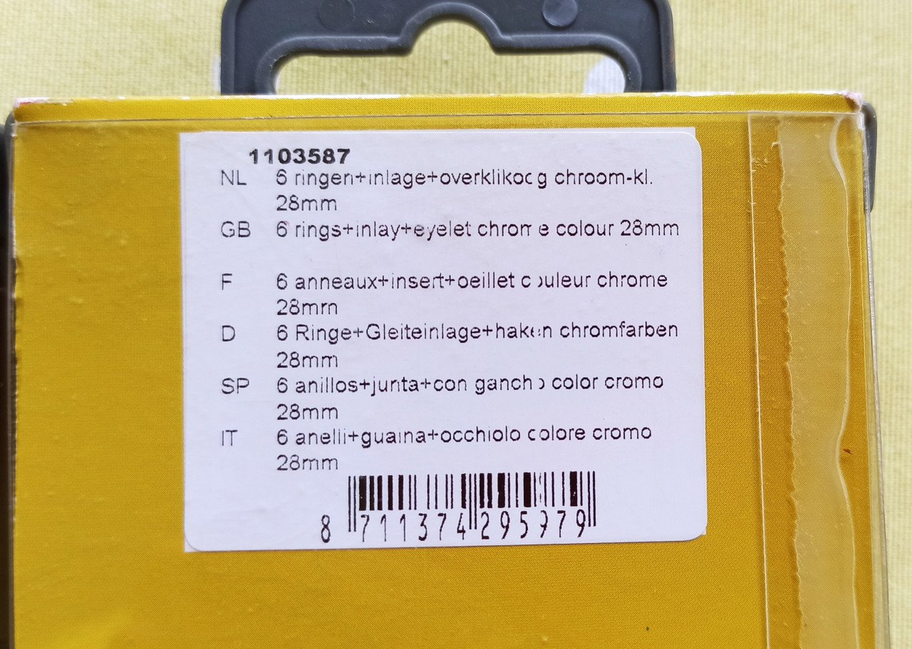 Intensions roede ring met inlage oog 28 mm 6 stuks/doos