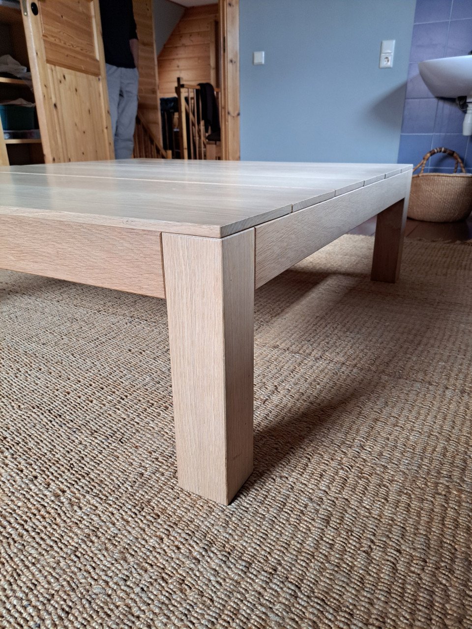 Gelakte massief eiken salontafel