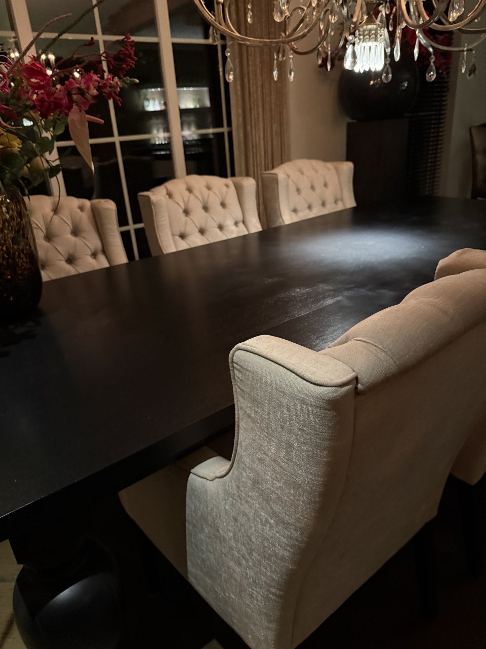 6 Eetkamerstoelen en tafel (Keijser&Co), nauwelijks gebruikt