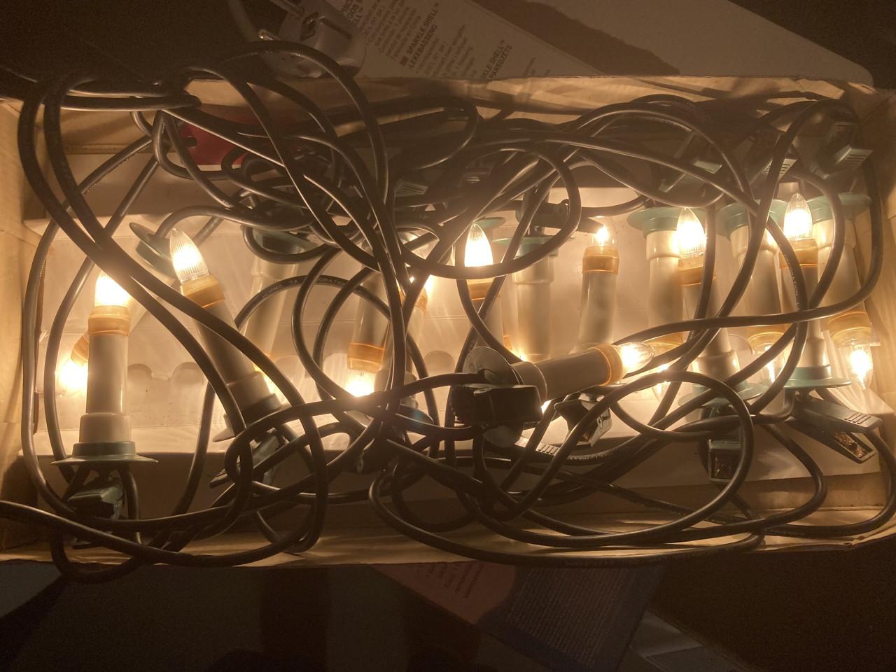 2x Antieke 16 kaars kerstboom verlichting