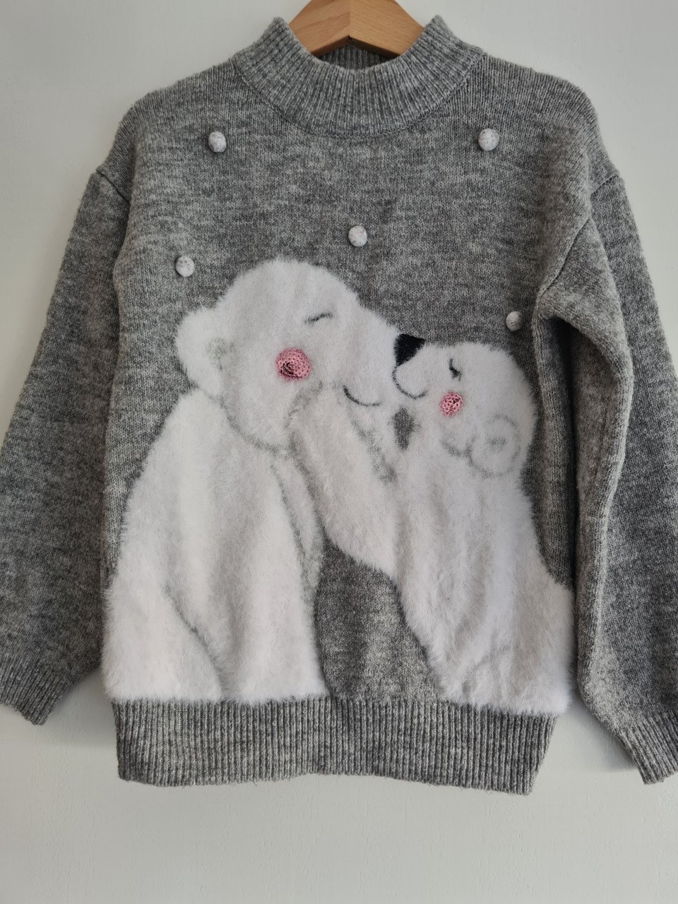 Grijze - witte ijsberen trui van Primark Maat 134