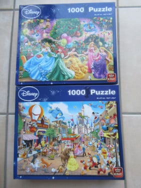 2 leuke volledige Disney puzzels van 1000 stukjes