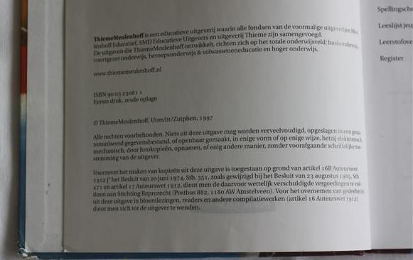 Nederlands: Op niveau plus 1 vm basisboek ISBN: 9003230811  €.2,50