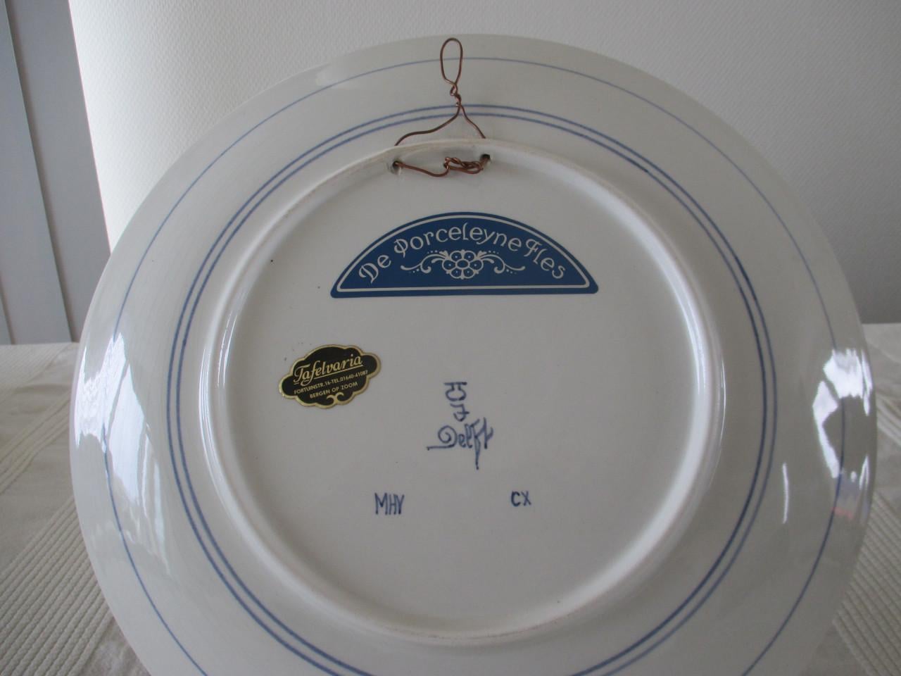 Zeer Mooi Groot Delftsblauw Bord  (  De Porceleyne Fles )