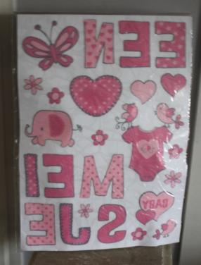 Nieuw in verpakking raamstikker hoera een meisje