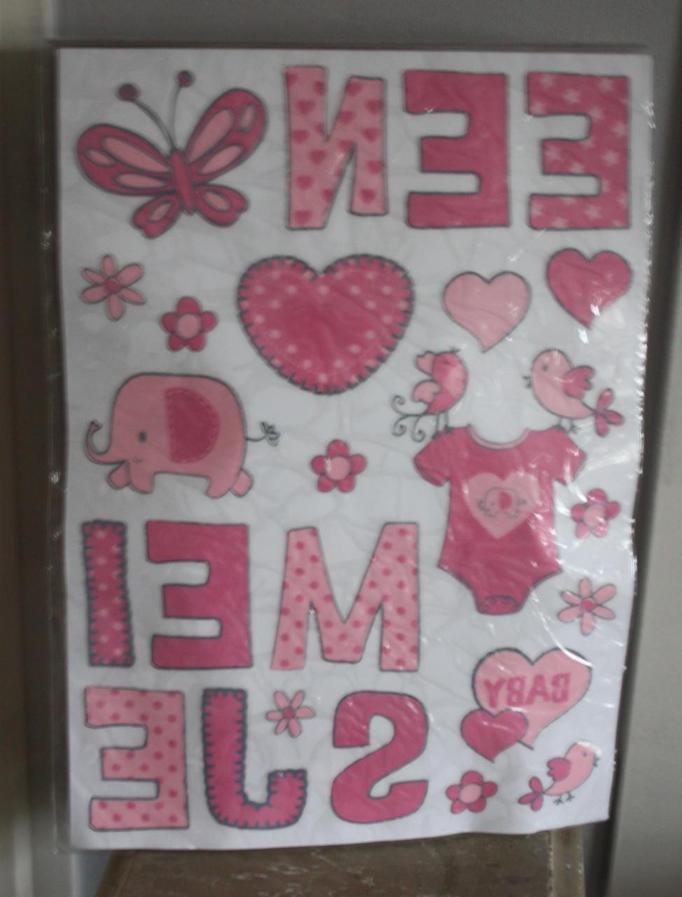 Nieuw in verpakking raamstikker hoera een meisje