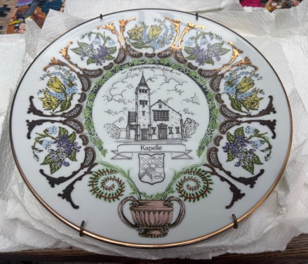 Set van 4 Limoges porseleinen Kapelle-borden – 23k goud