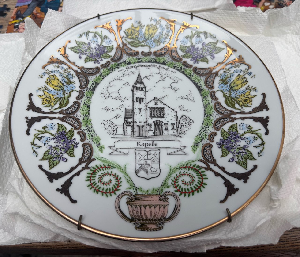Set van 4 Limoges porseleinen Kapelle-borden – 23k goud