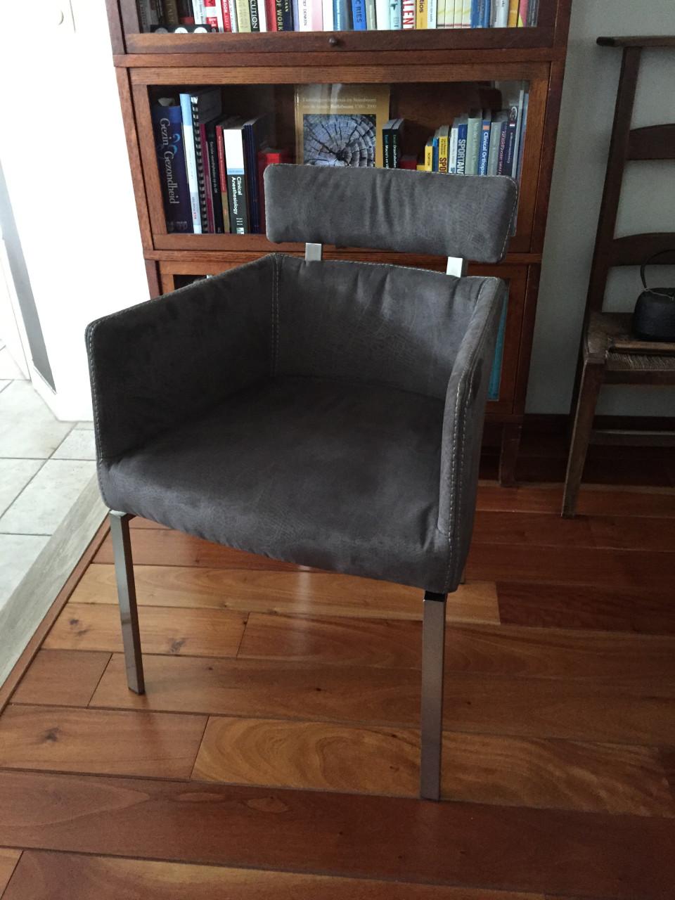 Prachtige eiken kloostertafel met leren stoelen, 240x100cm