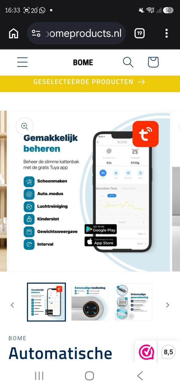 Bome elektrische kattenbak