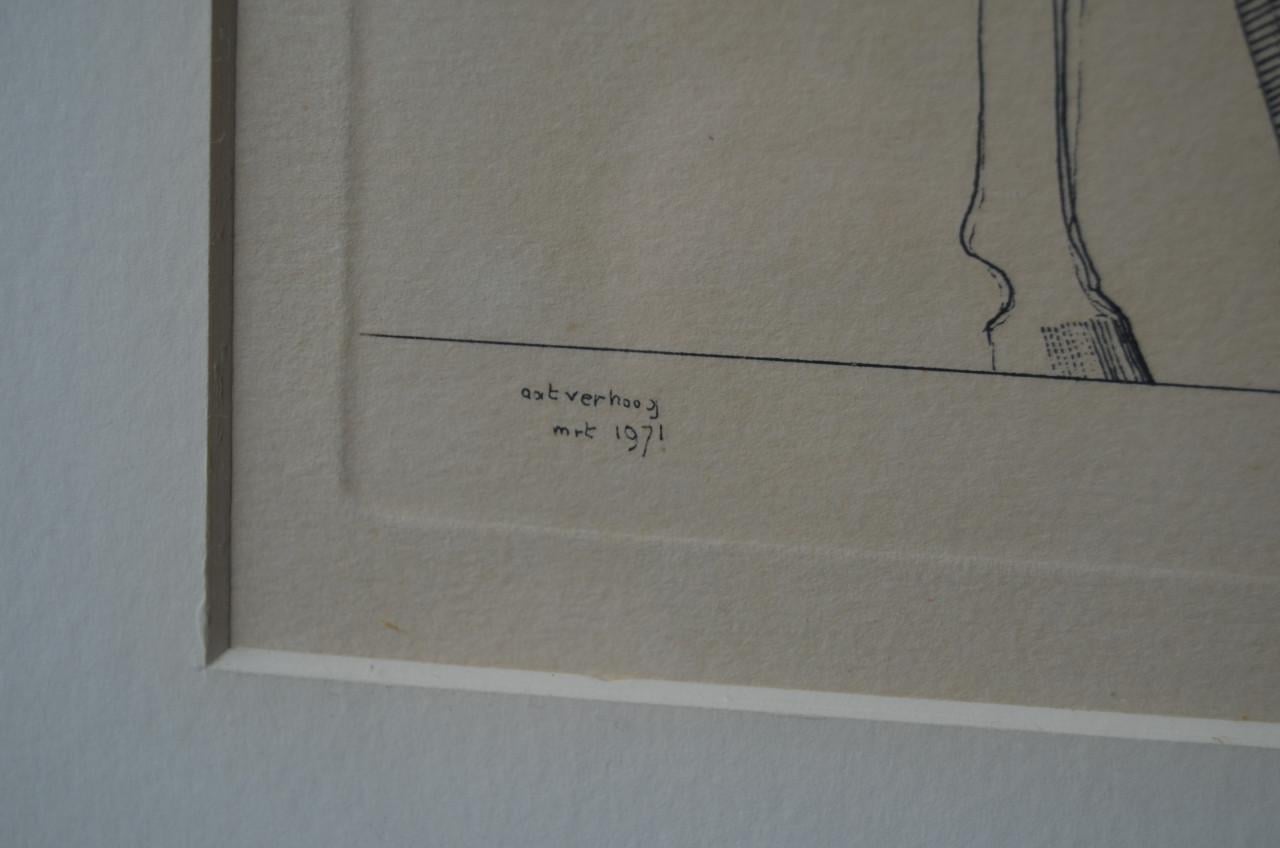 2 Etsen Aat Verhoog pendant gedrukt, gesigneerd/genummerd