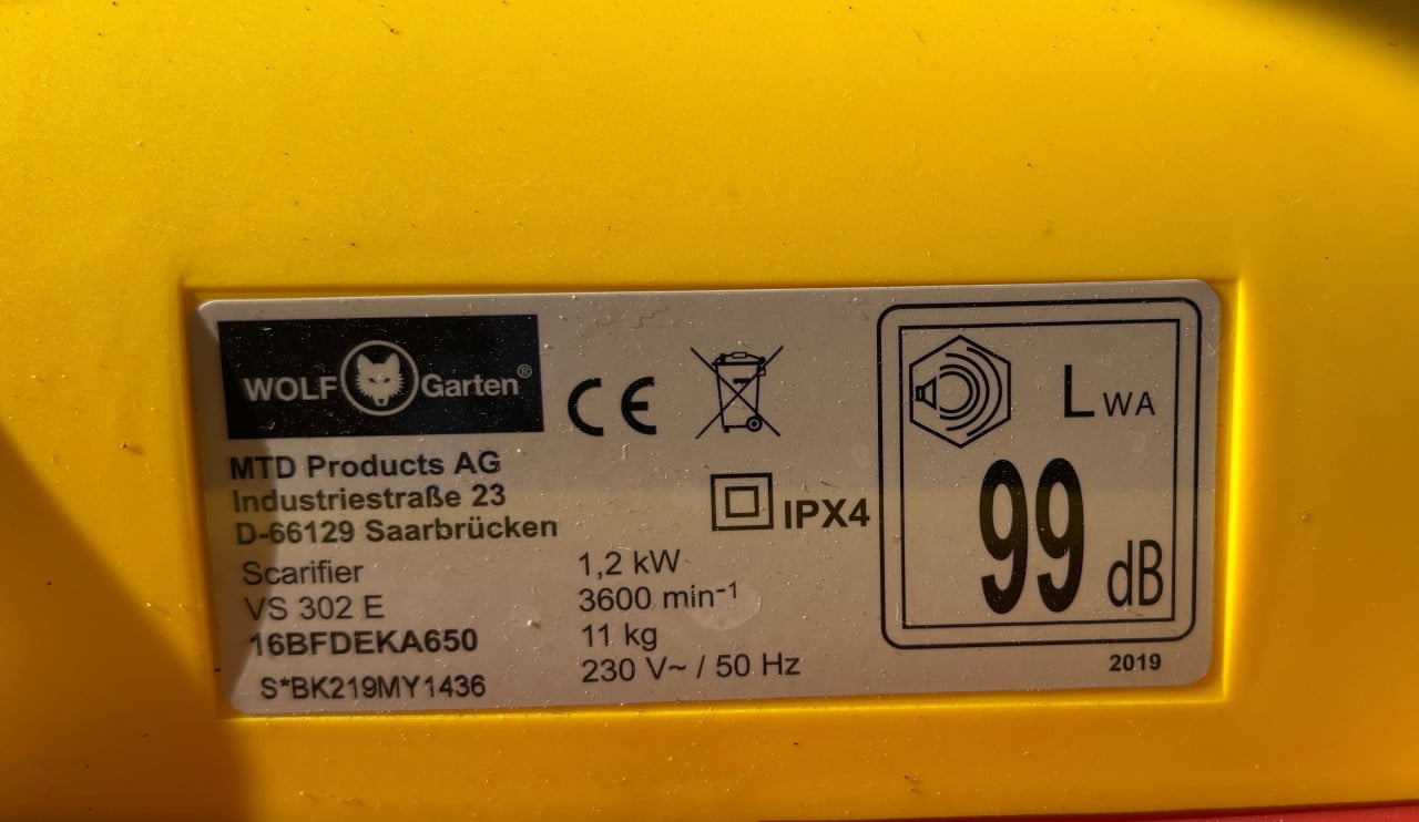 Verticuteermachine Wolf VS 302 e