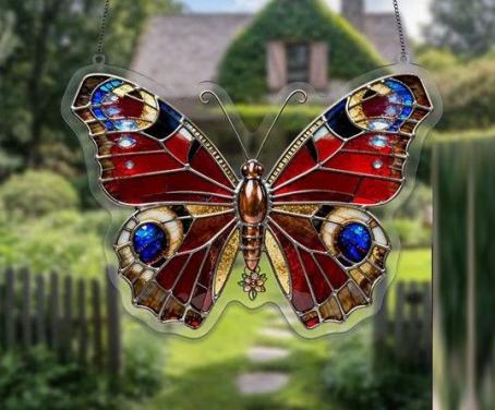 Vlinder ( dagpauwoog ) - raamhanger, zonnevanger, wandhanger