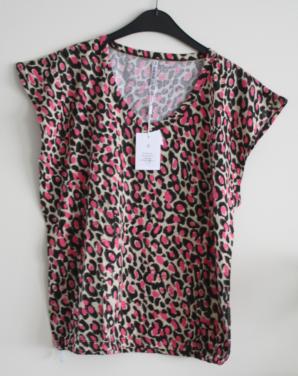 Nieuw roze panterprint shirt maat L