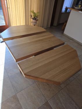 8 Hoek Licht Eiken eettafel verlengbaar