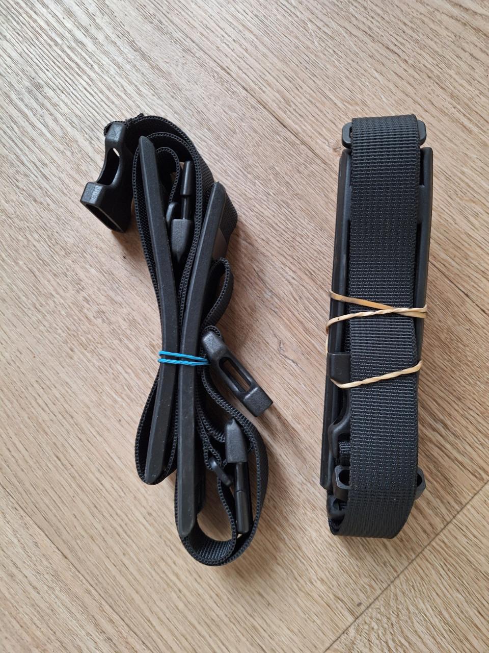 Set Ortlieb fietstassen met draagriemen en slot.