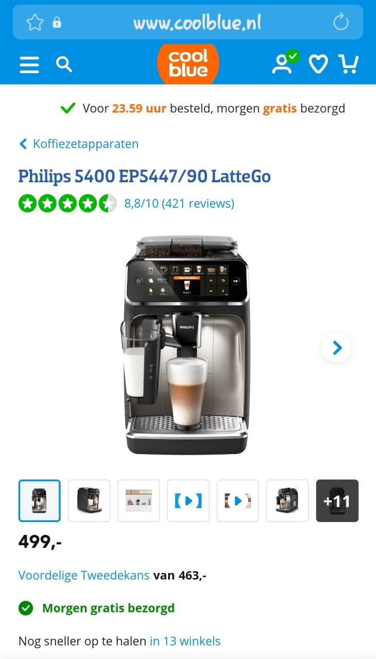 Philips latte go 5400 serie