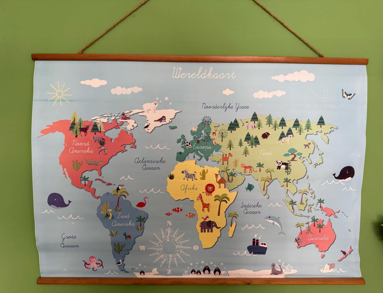 Leuke wereldkaart voor op de kinderkamer