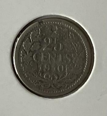 25 Cent 1910 Wilhelmina