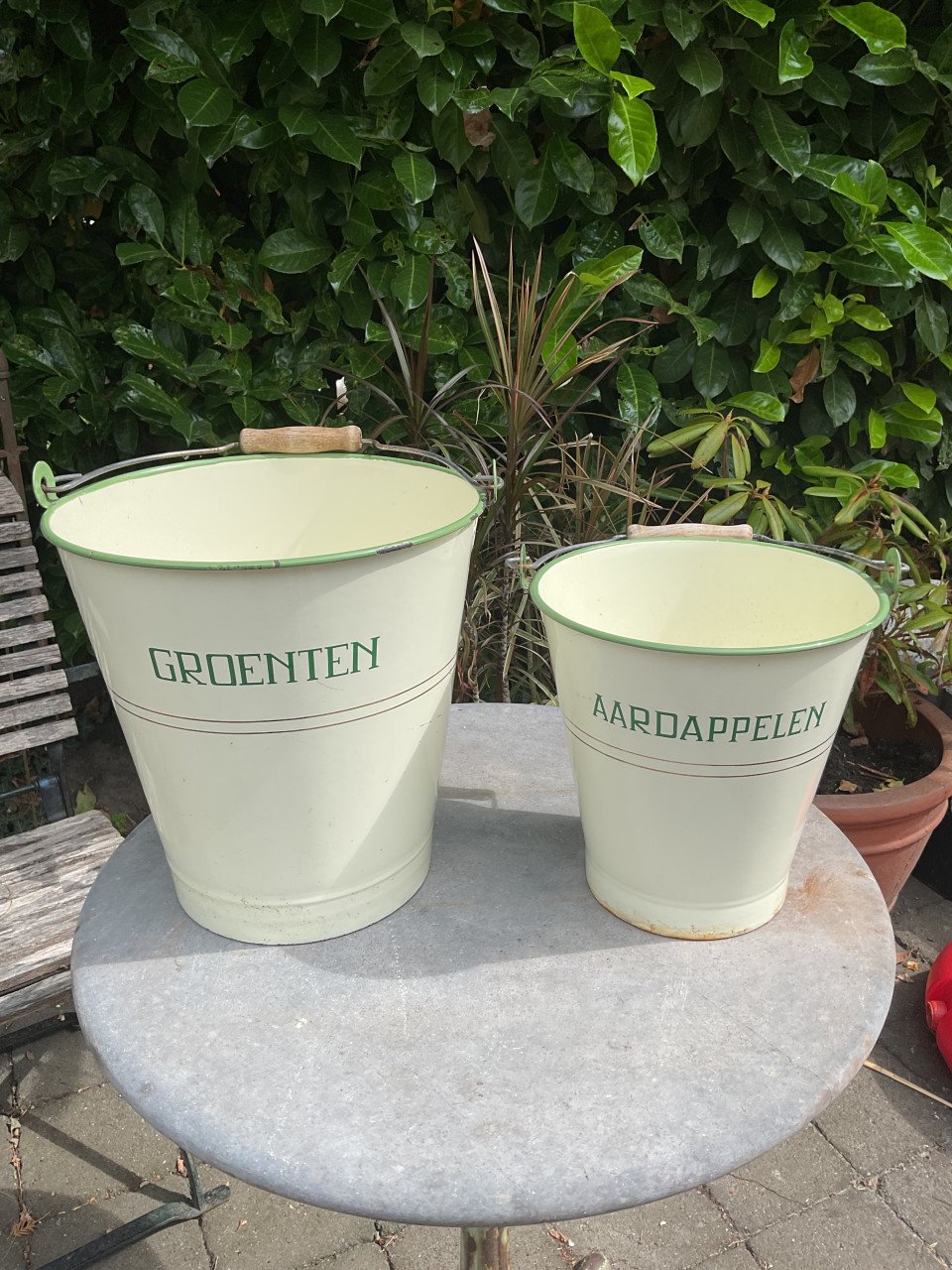 Emaille emmers Groenten en Aardappelen