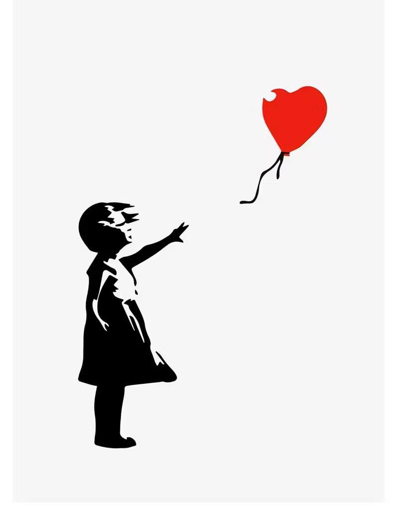 Sjabloon Bansky 'Meisje met ballon'