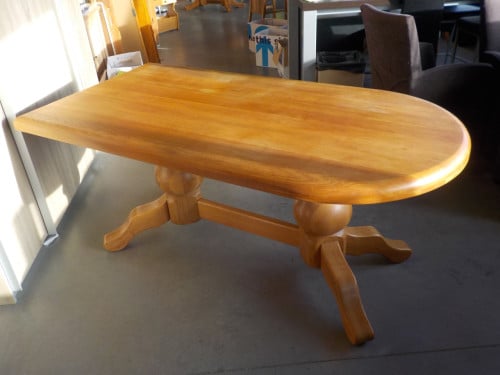 Massief blank eiken eettafel in zeer goede staat 180 x 90 cm dik 6 cm