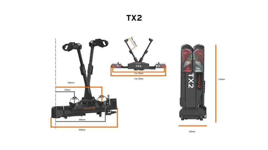 Nieuw de Spinder TX2 fietsendrager model 2026, op voorraad.