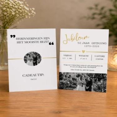 Aankondiging luxe trouwkaarten en jubileumkaarten