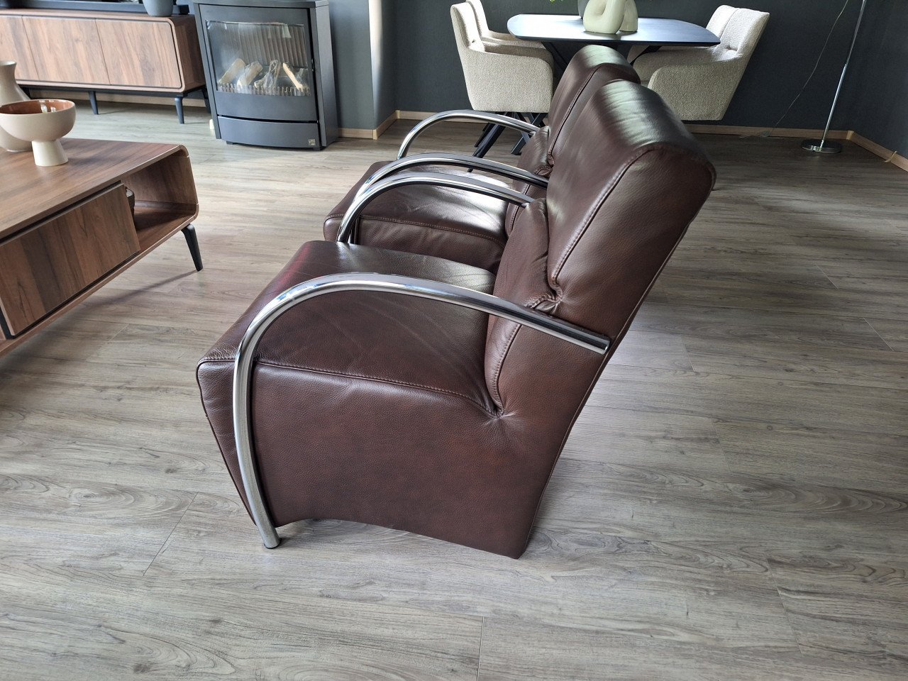 Te koop: 2 leren zetels
